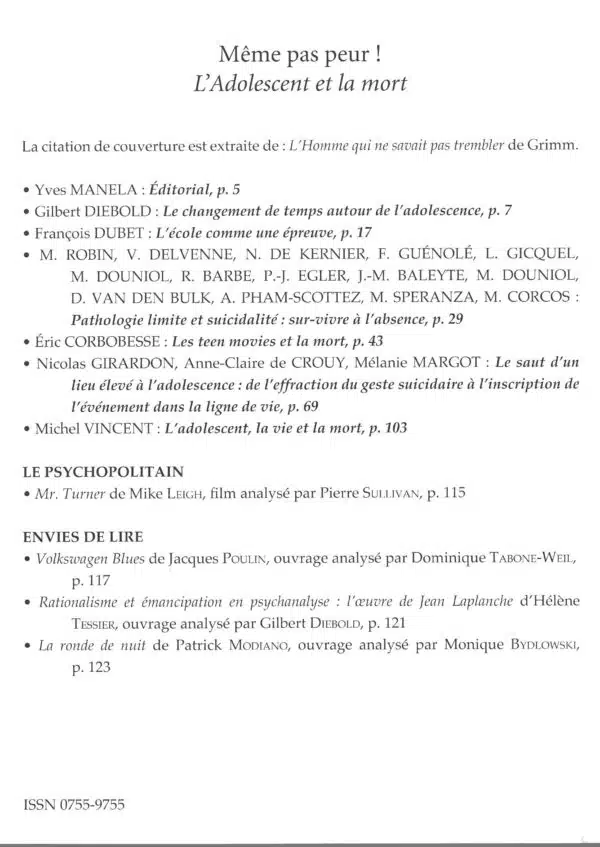 2/14 : Même pas peur ! l'adolescent et la mort – Image 2
